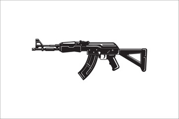 gun Silhouette Illustration. Black gun vector illustration on white background. gun vector.