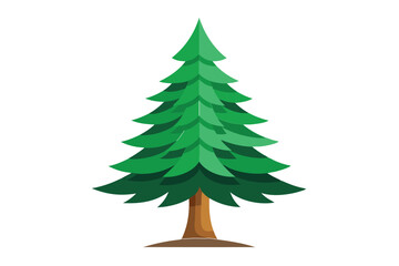 Pine tree Isolated flat vector illustration 