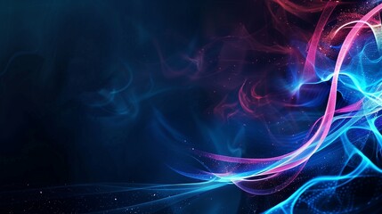 Obraz premium Abstract Glowing Light Trails in Blue and Pink with Futuristic Background Illustration