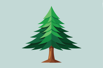 Pine tree Isolated flat vector illustration 