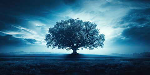 Resilience (Dark Blue): A sturdy oak tree, symbolizing strength and endurance