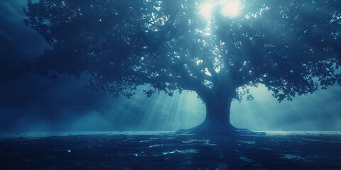Resilience (Dark Blue): A sturdy oak tree, symbolizing strength and endurance