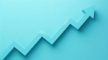 An upward trending stock arrow on a blue background, symbolizing market gains and prosperity.