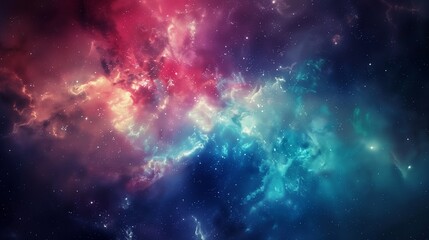 Obraz premium Beautiful Cosmic Nebula with Colorful Gas Clouds in Outer Space - Stunning Space Photography for Science and Astronomy Enthusiasts