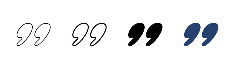 Quote icon set. Quotation mark symbol.