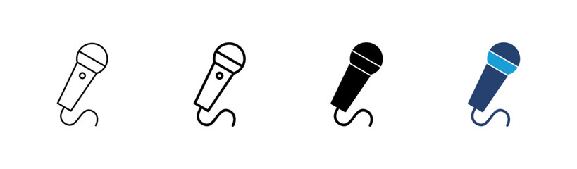 Microphone icon set. karaoke icon vector