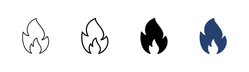 Fire icon set. fire vector icon