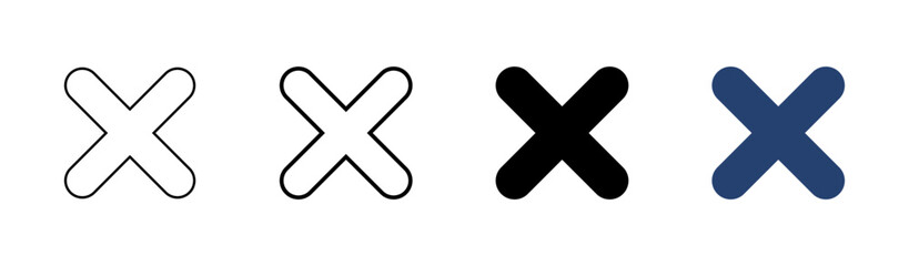 Close icon set. Delete icon vector. cross sign