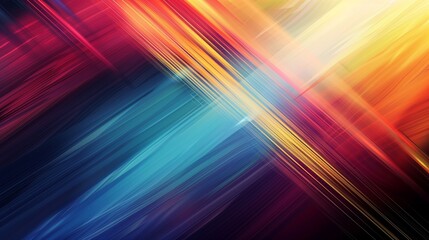 Vibrant Abstract Light Streaks with Red, Blue, and Yellow Gradient Lines Illustration Background