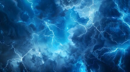 Lightenings effect background in blue sky. 