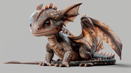 A detailed image of a small plastic dragon toy