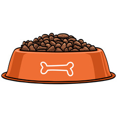 Dog Food Bowl Drawing Vector Illustration