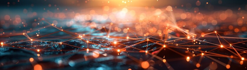 Abstract Network of Glowing Connections