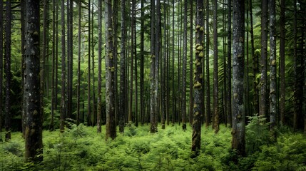 Douglas fir tree in Cathedral Grove, MacMillan Provincial Park, Vancouver island, British Columbia, Canada. 