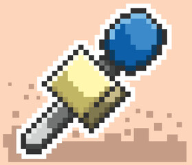 microphone, pixel art, pixel art news microphone icon, editable pixel vector..eps