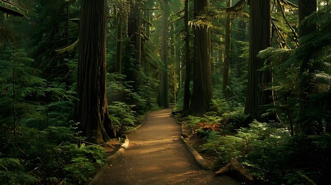Douglas fir tree in Cathedral Grove, MacMillan Provincial Park, Vancouver island, British Columbia, Canada. 