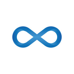 Infinity symbol or sign, blue infinity colored vector icon
