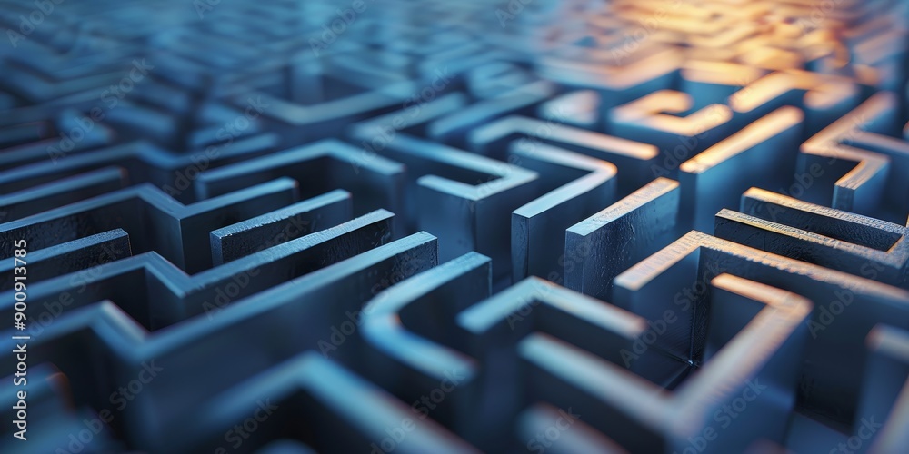 Poster A maze with a clear path highlighted, symbolizing strategic navigation and problem-solving skills