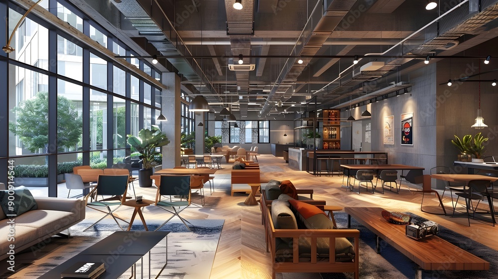 Poster Modern and Creative Coworking Spaces for Diverse Professionals to Collaborate and Thrive