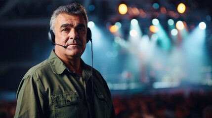 Concert Stage Manager with Headset