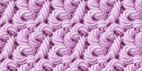 Fototapeta premium A cute and dreamy background of close-up of spiral shaped pastel purple licorice twists, each piece showcasing its smooth texture and glossy finish. 