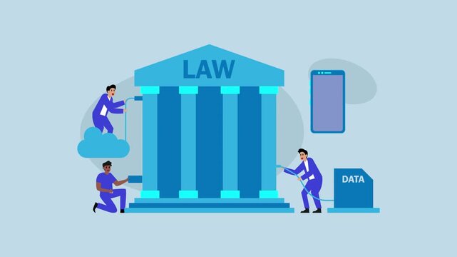 Online lawyer service cartoon animation