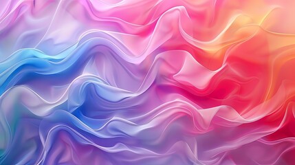 Fototapeta premium A colorful, flowing piece of fabric with a rainbow pattern