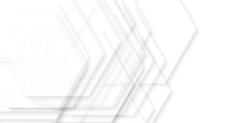 White abstract hexagon background. Abstract hexagonal concept technology, banner and wallpaper background. Modern simple style hexagonal graphic concept.  luxury white pattern geometric mesh cell text