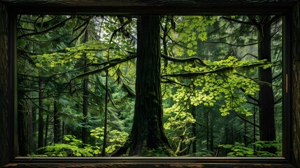 Fototapeta premium Douglas fir tree in Cathedral Grove, MacMillan Provincial Park, Vancouver island, British Columbia, Canada. 