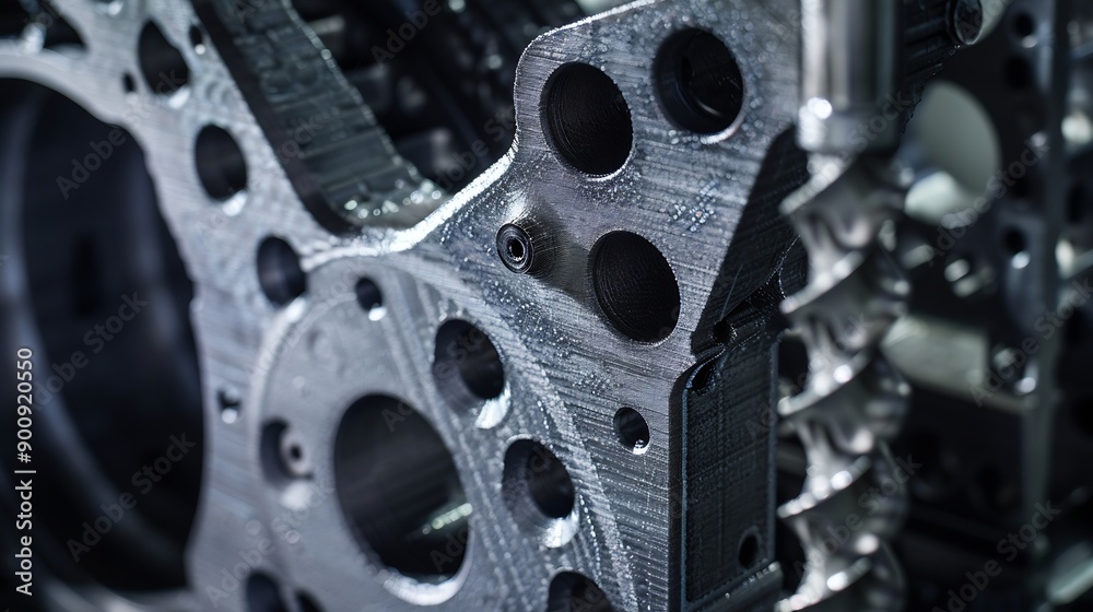 Aufkleber part of the housing of the first engine support made on a 3d printer printed with powder metals the 
