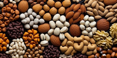 Obraz premium Assortment of Nuts and Seeds