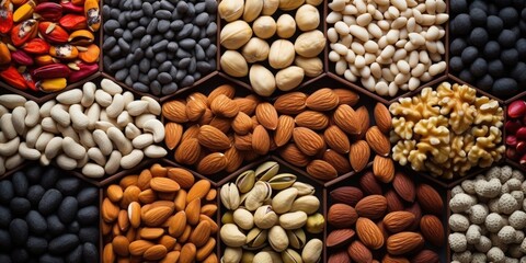 Obraz premium Assortment of Nuts and Seeds
