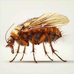 Fototapeta premium 3D Flea Icon Vector Full Body Against a White Background