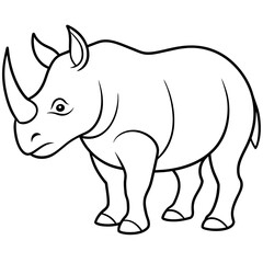 Fototapeta premium Rhinoceros vector illustration image 