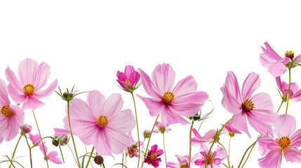 Pink cosmos flowers in a floral arrangements isolated on white background : Generative AI