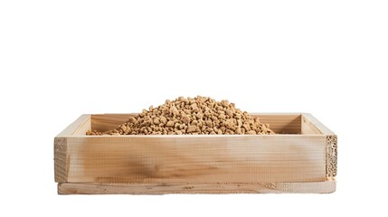 Wooden filler for cat litter box isolated on white background : Generative AI