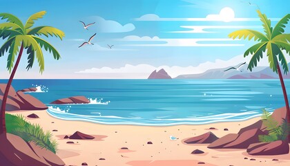 Obraz premium beach vector illustrations