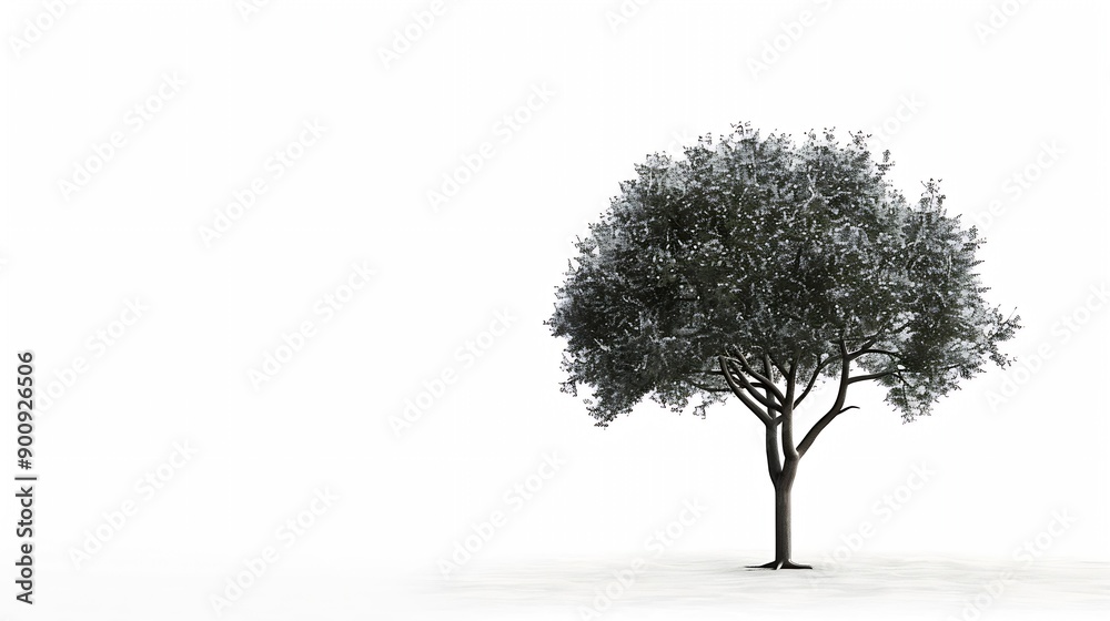 Aufkleber isolated tree on white background with clipping path selected inside picture with white picture easy to select for brush design high qaulity dicut : Generative AI