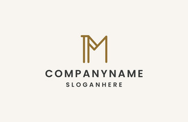 Letter m luxury logo template vector illustration design