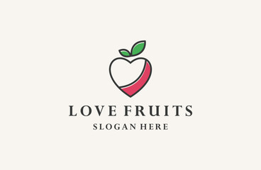 Love Fruit Simple Modern Icon logo design