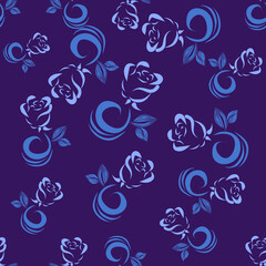 Ikat flower seamless pattern , Motif ethnic  floral textil,  embroidery, print striped ornament floral, pattern, design for wrapping, silk, scarf, background,textile.