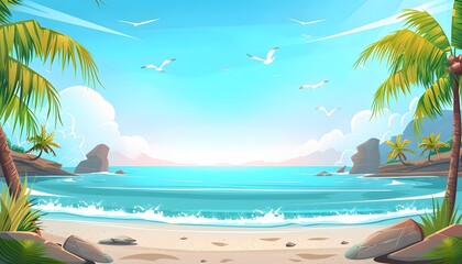Obraz premium beach vector illustrations