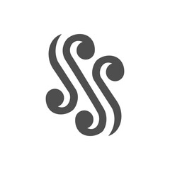 the logo consists of the letter S and S. Abstract, outline and elegant.