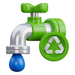 3D render of waste recycling icon illustration
