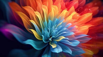 Obraz premium Abstract Flower with Vibrant Colors