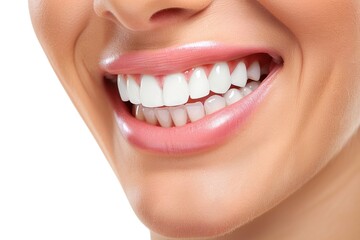 Obraz premium Closeup portrait of a woman with white toothbrush in mouth, beauty and dental care concept