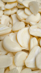Sliced garlic for cooking ingredients