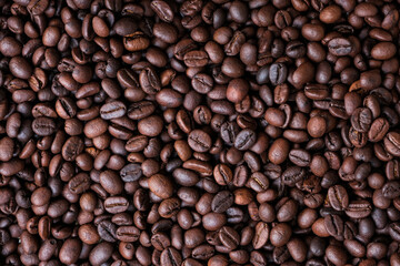 Roasted coffee beans for background