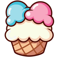 Ice Cream Mixed Flavor SVG PNG