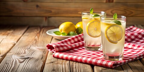 fresh lemonade with lemon